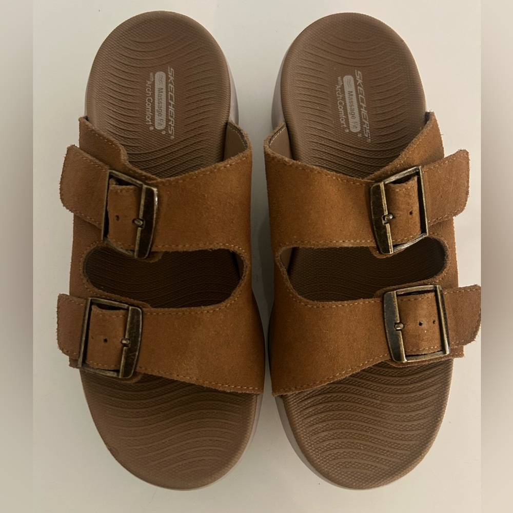Skechers Suede Buckle Sandals